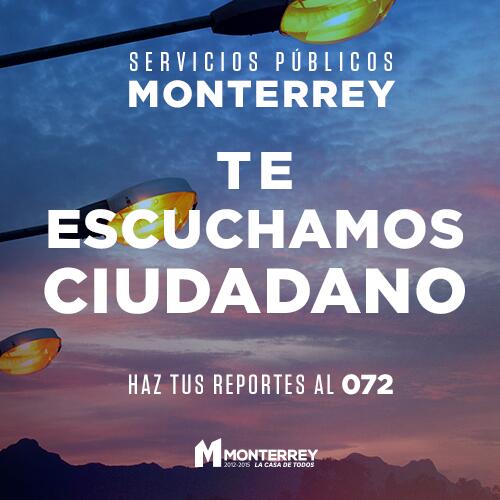 marellanesc's tweet photo. Si detectas alguna anomalía en tu colonia, no dudes en reportarla a @ServPublicosMty Marca 072. http://t.co/M2chDoZi55