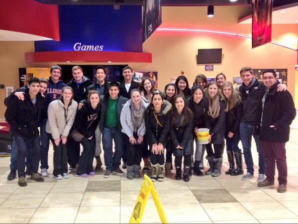 Pledges and Brothers watching The Awkward Moment!