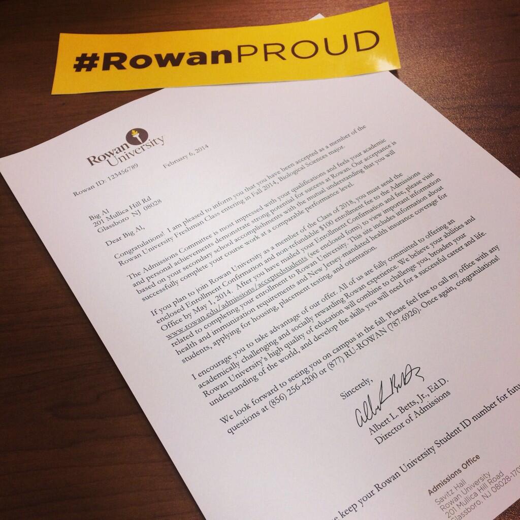rowan on quot more acceptance letters rowan on quot more acceptance letters