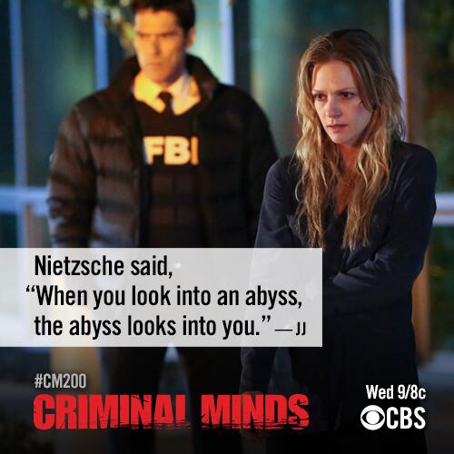 criminalminds's tweet image. Did you miss #CM200 last night? It's online here!: bit.ly/GYY0Rj And If you did see it, then watch it again!