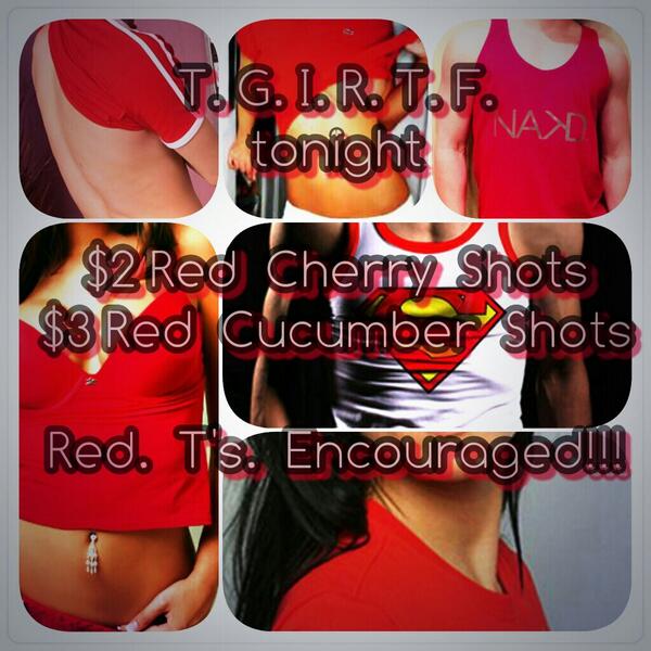 thetoolboxbar's tweet photo. Tomorrow Red T Fridays! http://t.co/l3Mvu7LPhc