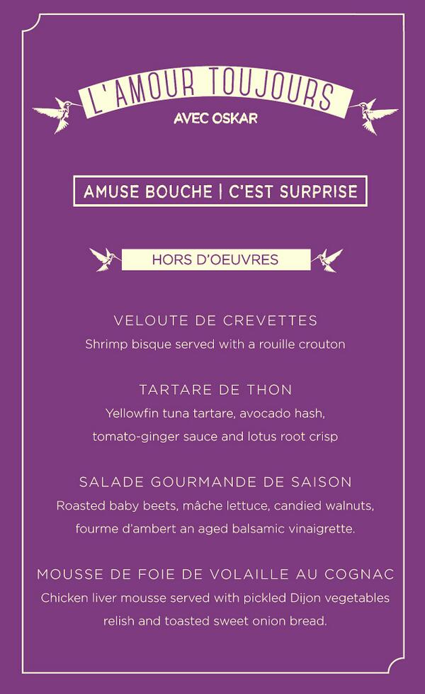 ChezOskar's tweet photo. Here's our special Valentine's Day hor d'oeuvres menu - See you there! http://t.co/1IBLFooVzi