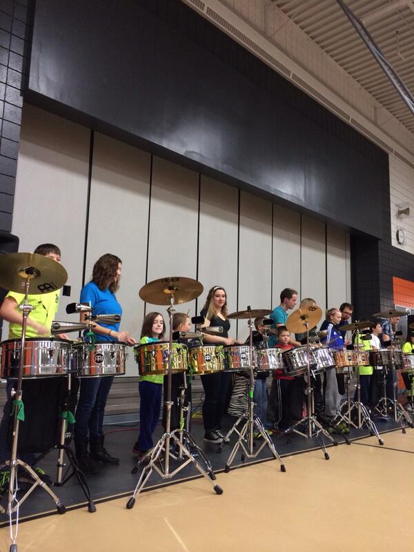 KateVirgil's tweet photo. Our drummers! One from each grade level. http://t.co/cFKAfORdJg