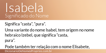 dicionarionomes's tweet photo. @isabelamoriao Veja mais sobre o nome Isabela em http://t.co/uBl9Nb1P8L http://t.co/Upfsi6yaEn