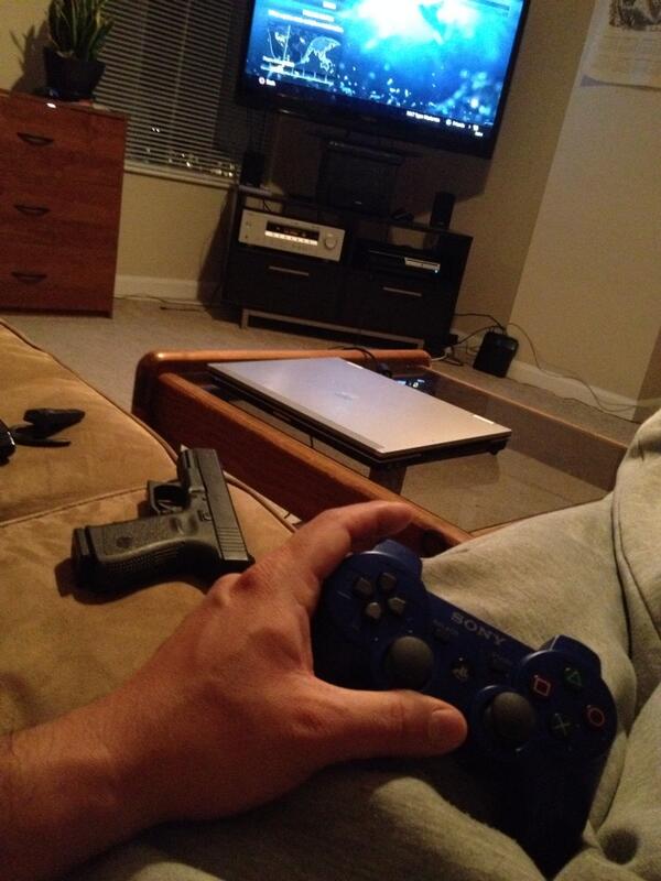 as_DumpTruck's tweet image. Not sure why, but i play CoD better w/ my Glock next to me. #imayhaveissues