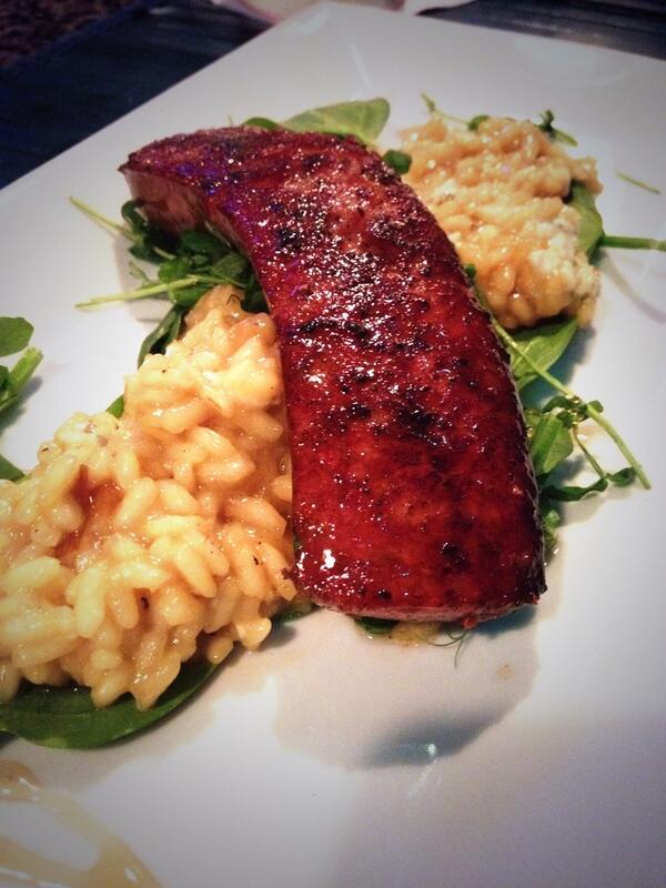 celestialcafeRI's tweet photo. Course 4: maple risotto sweet onion and New England grass feed pork kielbasa http://t.co/22pbBarPd2