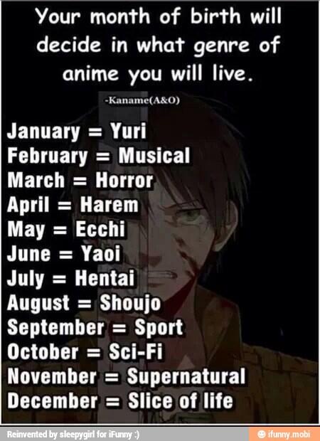 Whats anime genra are you? ~ Joey