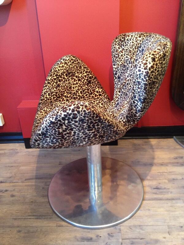 Very happy with re-upholstered waiting chair! #fakeanimalprint #barber #gentsHair #worcester #newdecHairPod