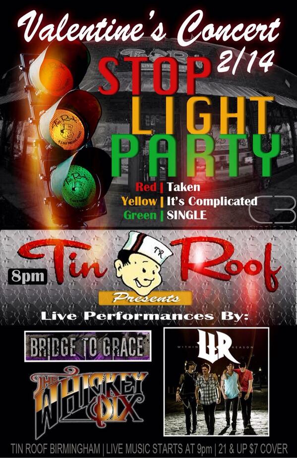 TinRoofBHam's tweet image. This Valentine's Day Tin Roof Has One Awesome Event Foreverybody!