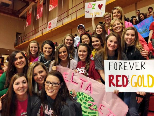 The ladies of Delta Zeta enjoyed Pack the Stands! The Tritons brought home a win! #umslpride #umslhomecoming #dz