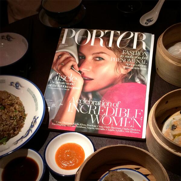 NETAPORTER's tweet photo. Surrounded by dim sum, @PORTERmagazine has touched down in Hong Kong! #IAMPORTER http://t.co/m0kFuzmRU6