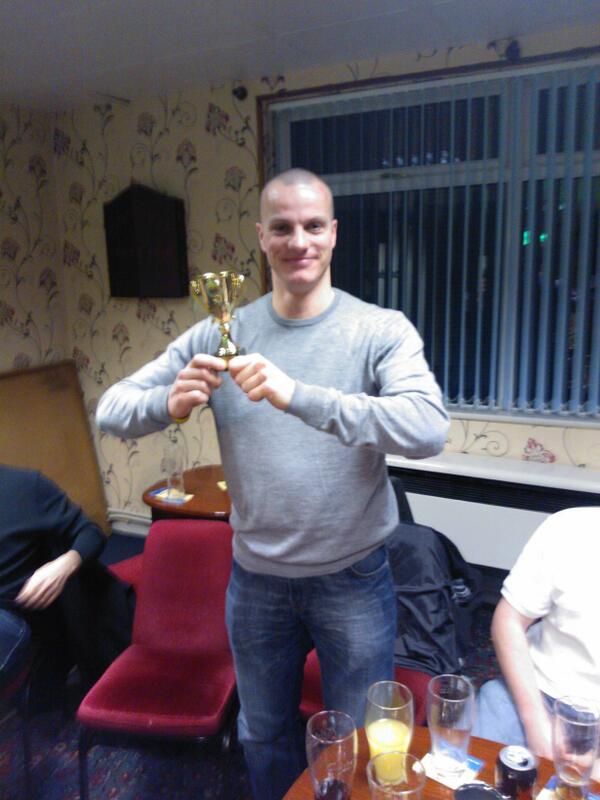 bobbypeelcc's tweet photo. PC celebrates his Gold Cup triumph over Ginster The Grinder http://t.co/2aC0RiYmVR