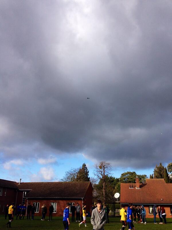 RystonFoxSports's tweet photo. Helicopter getting some aerial shots of today's game #rystonshield http://t.co/FqYVNDGZfJ