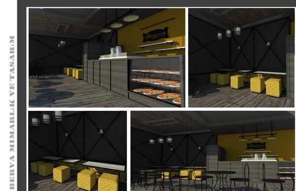 kafe tasarımı #plan #proje #tasarım #3dmax #autocad #içmimar #mimar