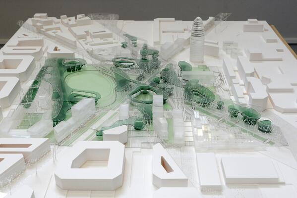 Aquesta és la maqueta de "Canòpia Urbana", la proposta guanyadora del concurs de #LesGlòries  cc <a href="/BCN_HabitatUrba/">Hàbitat  Urbà</a>