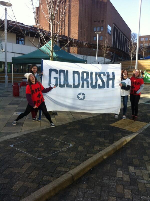 charliegoldrush's tweet photo. #goldrush and #robboforthejobbo doing what they do best: standing outside looking like mugs for your votes! http://t.co/BdPohe9raw