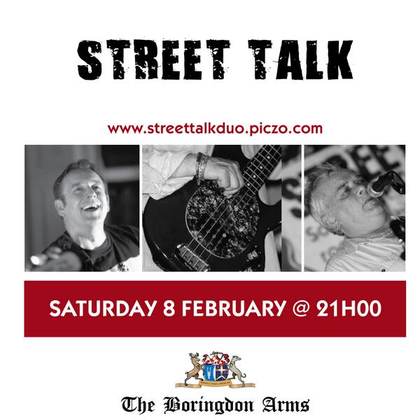BoringdonArms1's tweet photo. This Saturday ... LIVE AT THE BORI!!! Street Talk are back at 9pm. http://t.co/Q9zriR3PRB