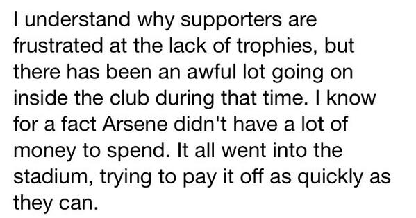 samuelJayC's tweet photo. Ray Parlour on Arsenal/Wenger: http://t.co/uMQkbeszBo