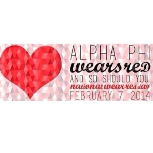 Join Alpha Phi in wearing red today to support our philanthropy and aid in the fight against women's heart disease
