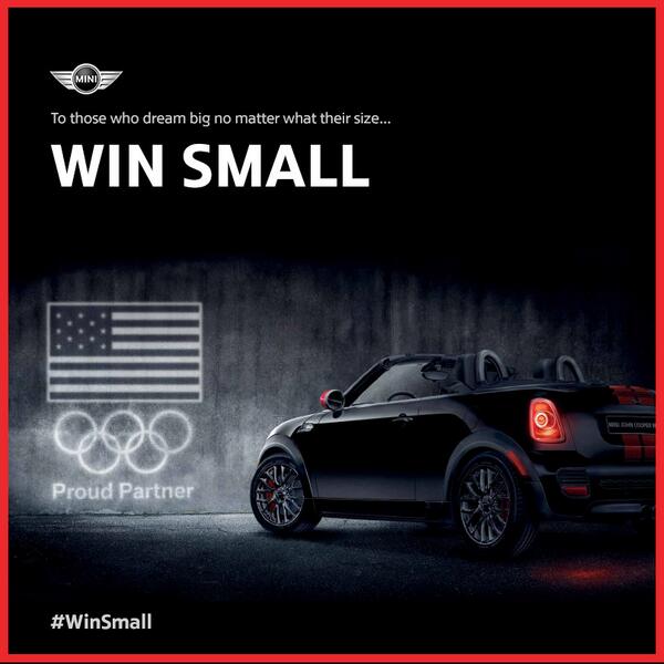 MINIUSA's tweet photo. Good luck to the U.S. #Olympic athletes at #Sochi2014 — especially the underdogs! #WinSmall #MINI http://t.co/al4fcWlbaZ