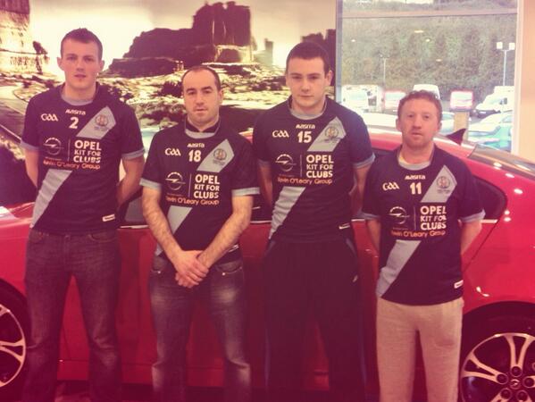 @daniel17930, FergalMeagher, <a href="/Steve13Bennett/">stephen bennett</a> &amp; <a href="/KearneyKenny/">kenny kearney</a> with <a href="/BallysaggartGAA/">Ballysaggart GAA</a> jerseys rec'd from <a href="/KevinOLearyGrp/">Kevin O'Leary Group</a>