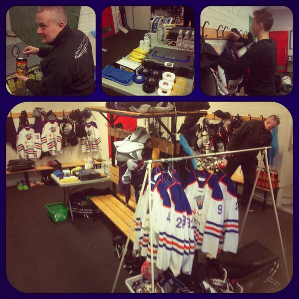 Huolto tekee pitkää päivää, että pelaajilla on mahdollisimman hyvät työolosuhteet. #KVantaa #LohiOnTheRoad #Mestis