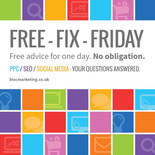 BlocMarketing's tweet photo. It's #FreeFixFriday! Send us your #digitalproblems and we will help you for #free: #SEOhelp #SocialMediaHelp #PPChelp http://t.co/qFwq4gLfDs