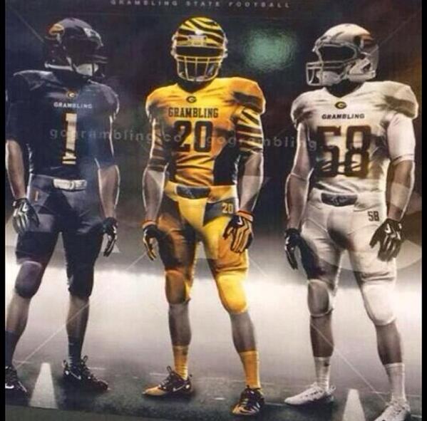 amazingcollege's tweet photo. Grambling St.'s new uniforms http://t.co/cOSAy8zIek