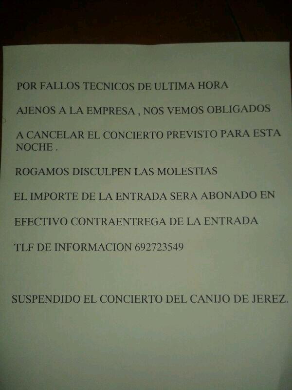 lauramorenobeni's tweet photo. Lo sentimos comunicado ultima hora!!@SalaParipeSev http://t.co/DFjU2qyuOa
