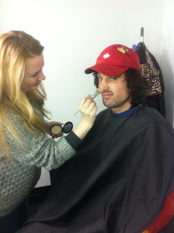 Being made to look beautiful for an interview with <a href="/ctvmorninglive/">CTV Morning Live</a> - live in 15 mins