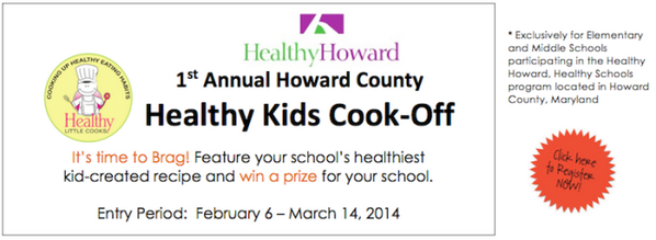 HCPSS's tweet photo. #hocoschools -Deadline extended to March 28! MT @hlcooks Inaugural HoCo Healthy Kids Cook-Off! http://t.co/s9vxO9KulA #WFChallenge