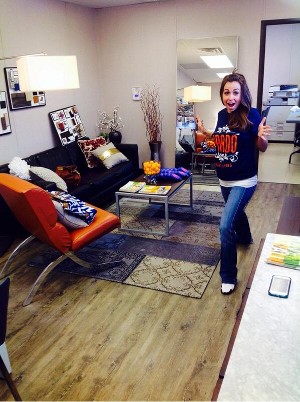 PradoLiving's tweet photo. Have you seen our new flooring at the office? Cristina loves it! Come by and see the floor you'll have! #LiveClassy http://t.co/MttG2e9prK