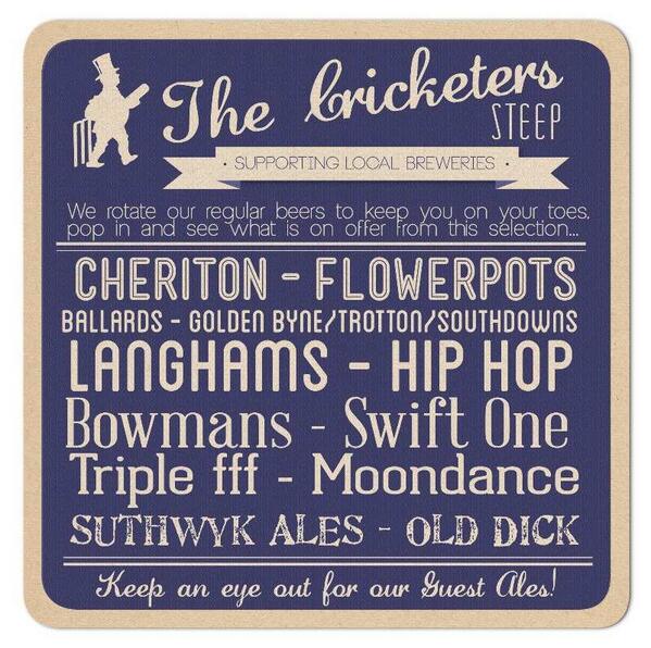 TheCrix Beermat! We love our #local breweries and their #ale! @LanghamBrewery @bowmanales @SuthwykAles #hampshire