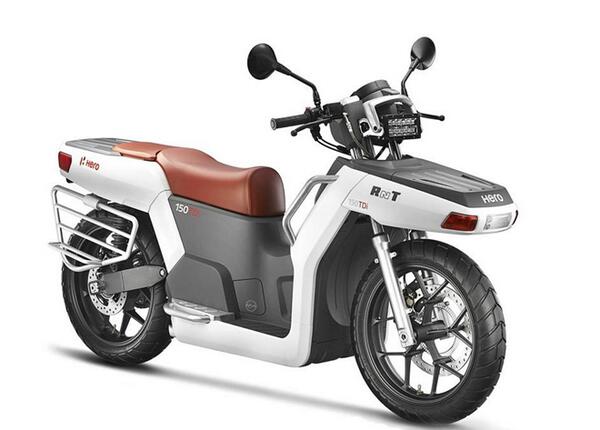 WIRED's tweet image. India's Hero RNT is the world’s first diesel electric hybrid scooter with two-wheel drive wrd.cm/1iyudi9
