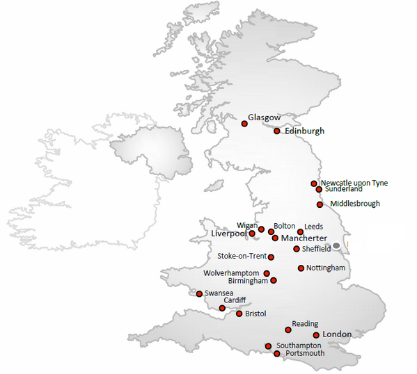 GOLyPEDAL's tweet photo. Aquí el mapa del trayecto, Glasgow, London. Estimamos unos 1600-1700 km de esfuerzo y lagrimas de lluvia! jiji http://t.co/Mb8AtQUo6X