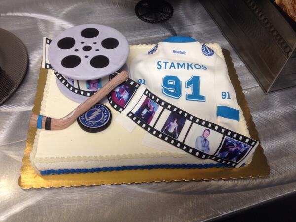 As Steven Stamkos celebrates his 24th birthday today, #tblightning catering department made this cake!