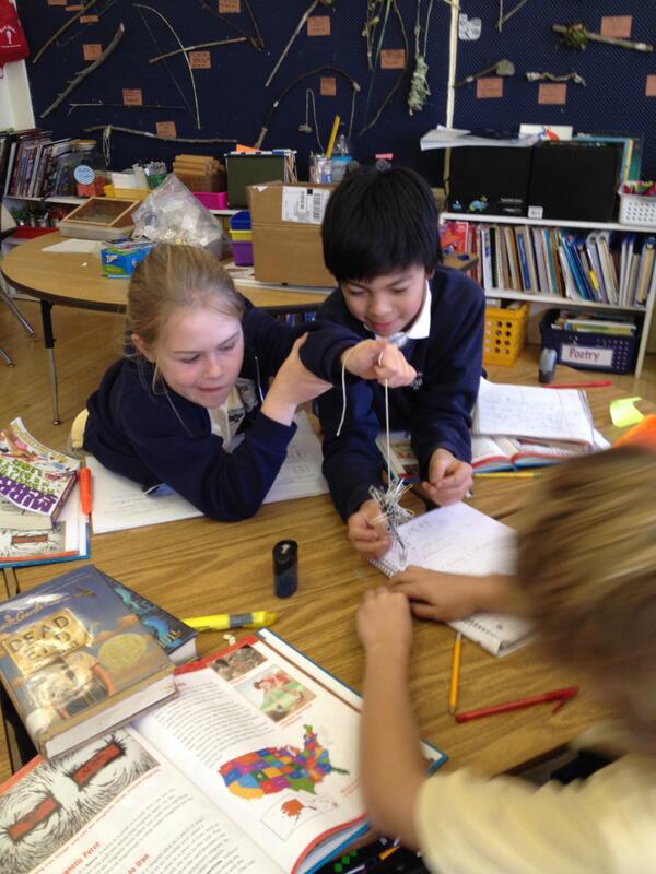 Mad4thGrade's tweet photo. Studying magnetism during a Science lab using our FOSS kits. http://t.co/kSljDmgGgy