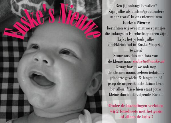 Trotse 'nieuwe' ouders/grootouder opgelet!!!