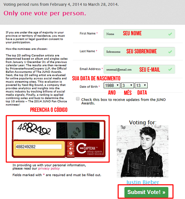 biebersmaniabr's tweet photo. Vote em Justin para o "JUNO Fan Choice" aqui http://t.co/GyaaA2iHzL (siga o print: https://t.co/cj1hnbyxZc).