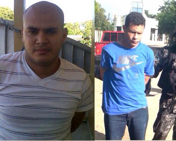 RedInformativaH's tweet photo. Ellos serían los que ultimaron al guardia Jonathan Perdomo. La policía los detuvo en ElProgreso y #LaCeiba http://t.co/H9j1pXJftM