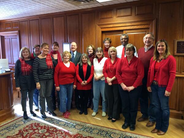 <a href="/BondLawFirm/">Bond, Schoeneck & King</a> Albany office went all red for #NationalWearRedDay Outstanding job!