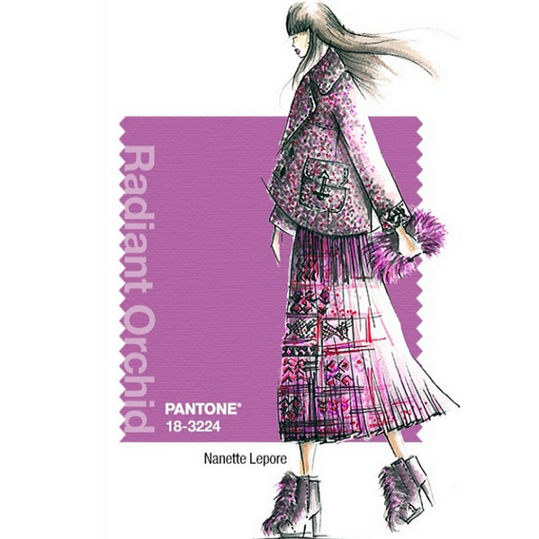 pantone's tweet photo. #RadiantOrchid is captivating in this creation by @Nanettelepore! #NYFW2014 #Fall2014 http://t.co/1Os1dKcBhO