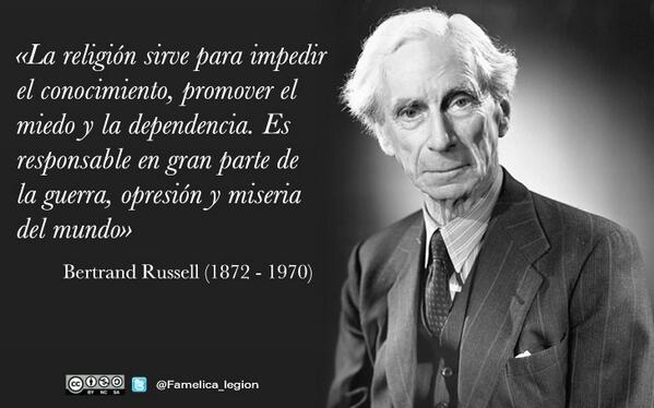Famelica_legion's tweet photo. La religión sirve para impedir el conocimiento, promover el miedo y la dependencia... http://t.co/mo7KGQnOWx