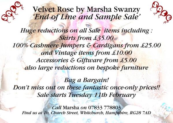 marshaswanzy's tweet photo. Velvet Rose Sale starting on Tuesday, see you there! Marsha..... http://t.co/nw6s0wYzkP