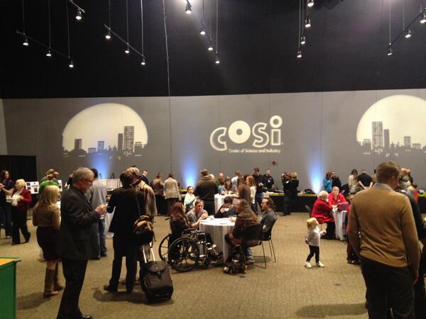 COSI's tweet image. Special preview tonight of the @SherlockExhibit!  Great turnout &amp;amp; activities from Columbus Police!  #COSISherlock