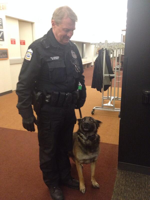 COSI's tweet image. Had to take a photo of the @ColumbusPolice dog!  #COSISherlock #VIPpreview