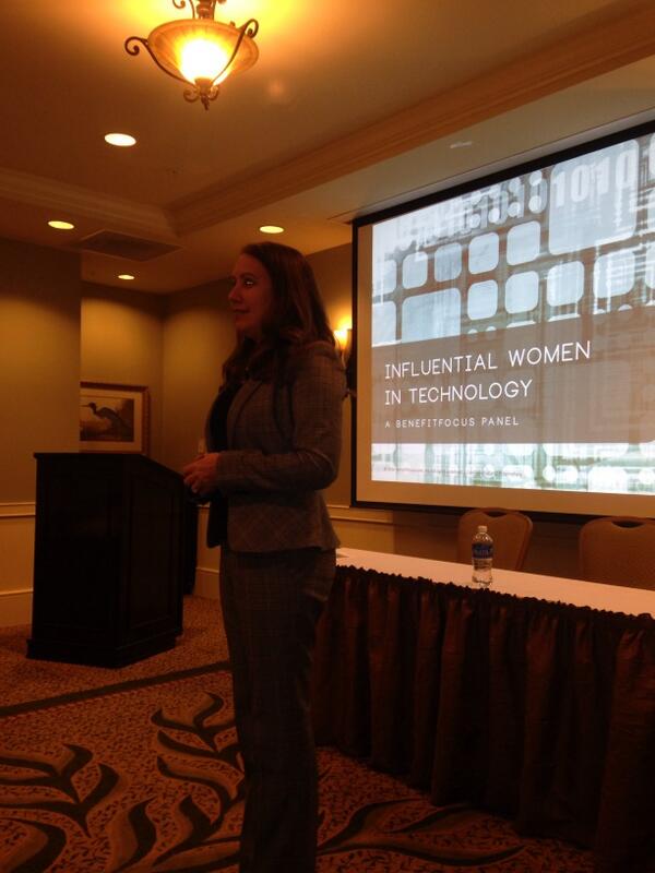 RachelAlvarad10's tweet photo. @JessL1 presenting at #CWIC2014 What a great group of women in technology! http://t.co/y8baiAiY4h