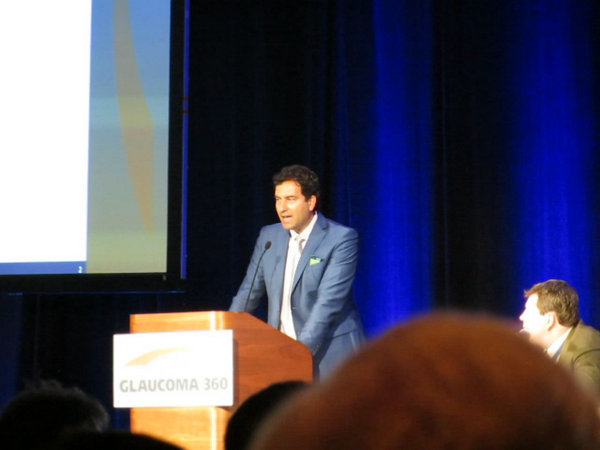 TranscendMed's tweet photo. Our CMO, Dr. Sean Ianchulev, speaking at @GlaucomaOrg @PalaceHotelSF with a CyPass Micro-Stent update. Nice job Sean! http://t.co/EKZTXLyKry
