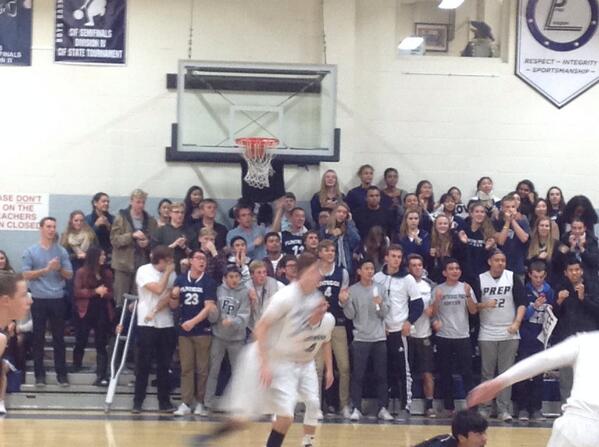 MathMvrk's tweet photo. #rebelpride #flintridgeprep #gorebels Flintridge Prep cheering section in action! http://t.co/IiGRJ1cb3u