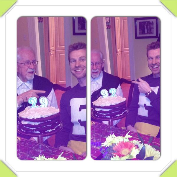 Emily_Elliot_'s tweet photo. Grandpa turns 92, Grandson 29 #flipthecandles #onlyhappensonce @blakefly  http://t.co/Hj2fiEjbxF http://t.co/tdgKNL3qo8